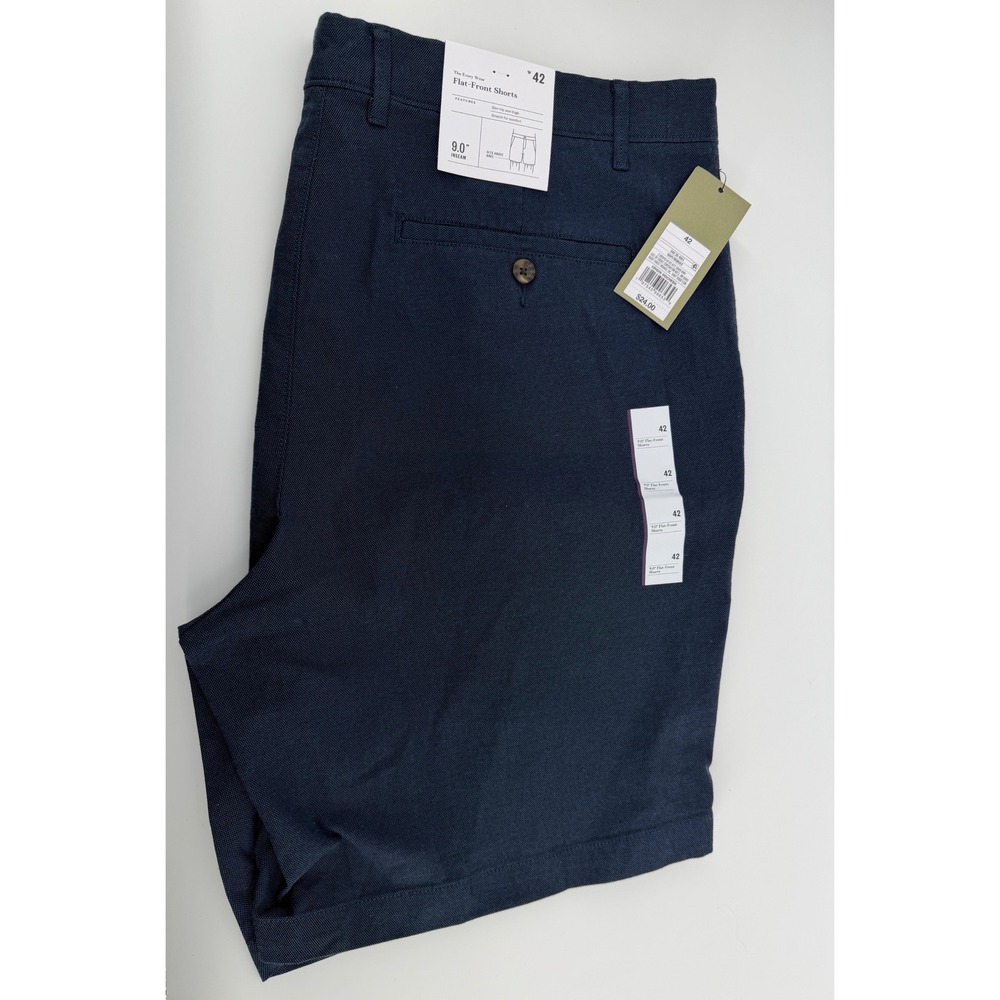 Goodfellow & Co Men Navy Blue Every Wear Flat Front Chino Short Size 42 9 Inseam
